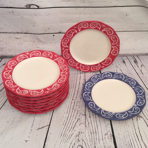 Dining Nwot Bandana Print Plates Poshmark